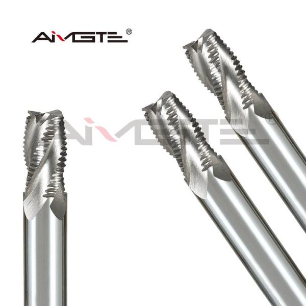 4 Flute Carbide Roughing End Mill High Feed Serrated End Mill h6 For Steel / Stainless