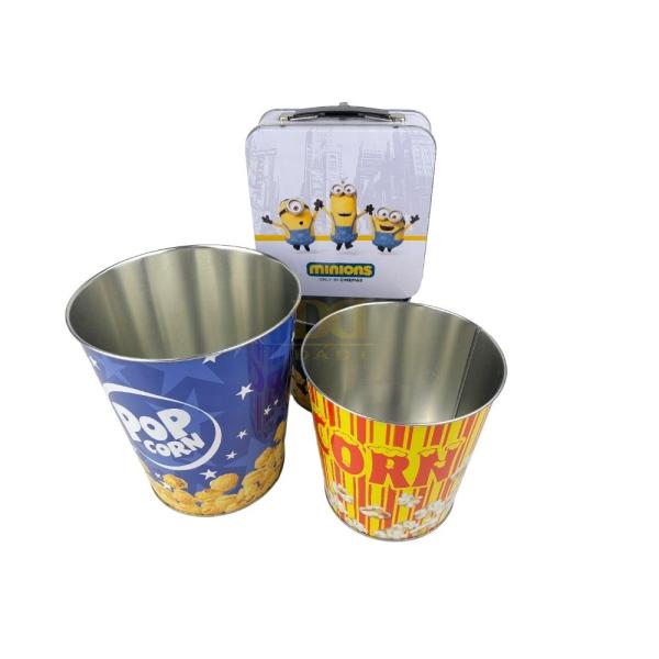 DADI Eco Friendly Metal Popcorn Bucket OEM ODM Christmas Popcorn Can