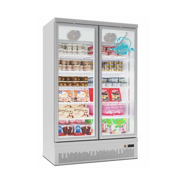 -22C Upright glass door refrigerator supermarket frozen food display freezer