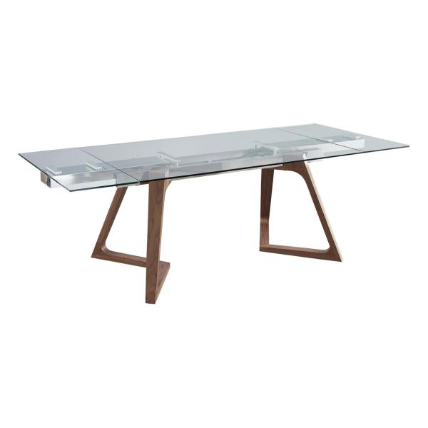 Modern Design  Living room Furniture Tempered Glass  Dinning Spacial Wooden leg Table sets