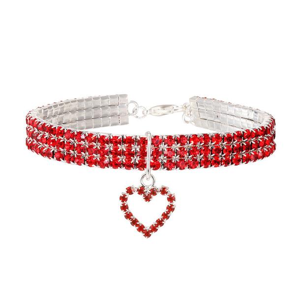 Nice Quality Color Rhinestone Cat Stretch Collar Cute Pendant For Pet Cat