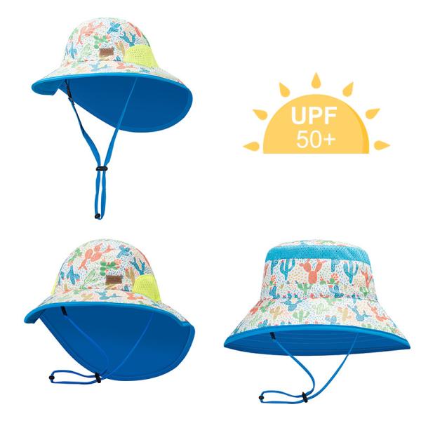 OEM ODM Summer Floral Beach Outdoor Bucket Hats With Neck Flap