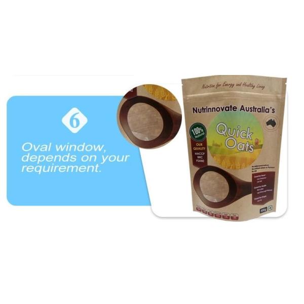 Wholesale Biodegradable Zipper Brown Kraft Paper Bags Tea/Food Packaging Stand Up Paper k Bag