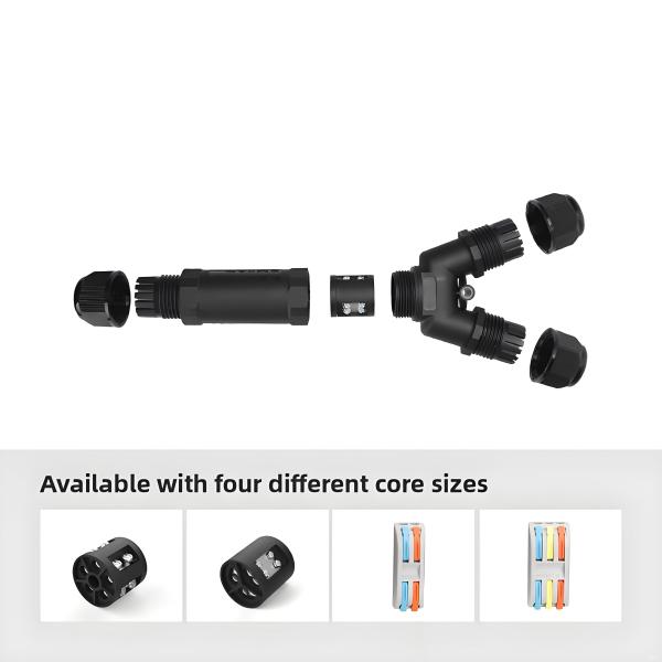 M25T Port 2Pin Waterproof Connector 1 in 2 out Feed Through Splitter