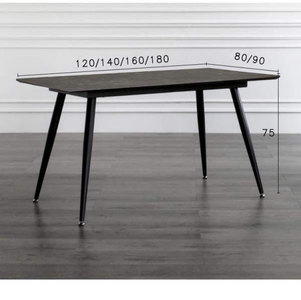 Black Color Smooth Foot European Style Kitchen Dining Table Leisure Coffee Table