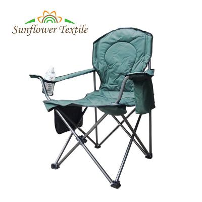 Luxury Support Folding Camping Fishing Lawn Chair Hard Arm High Back With Cooler Bag