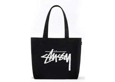 Durable Cotton Tote Bags Black Cotton Fabric Natural Environmental Protection