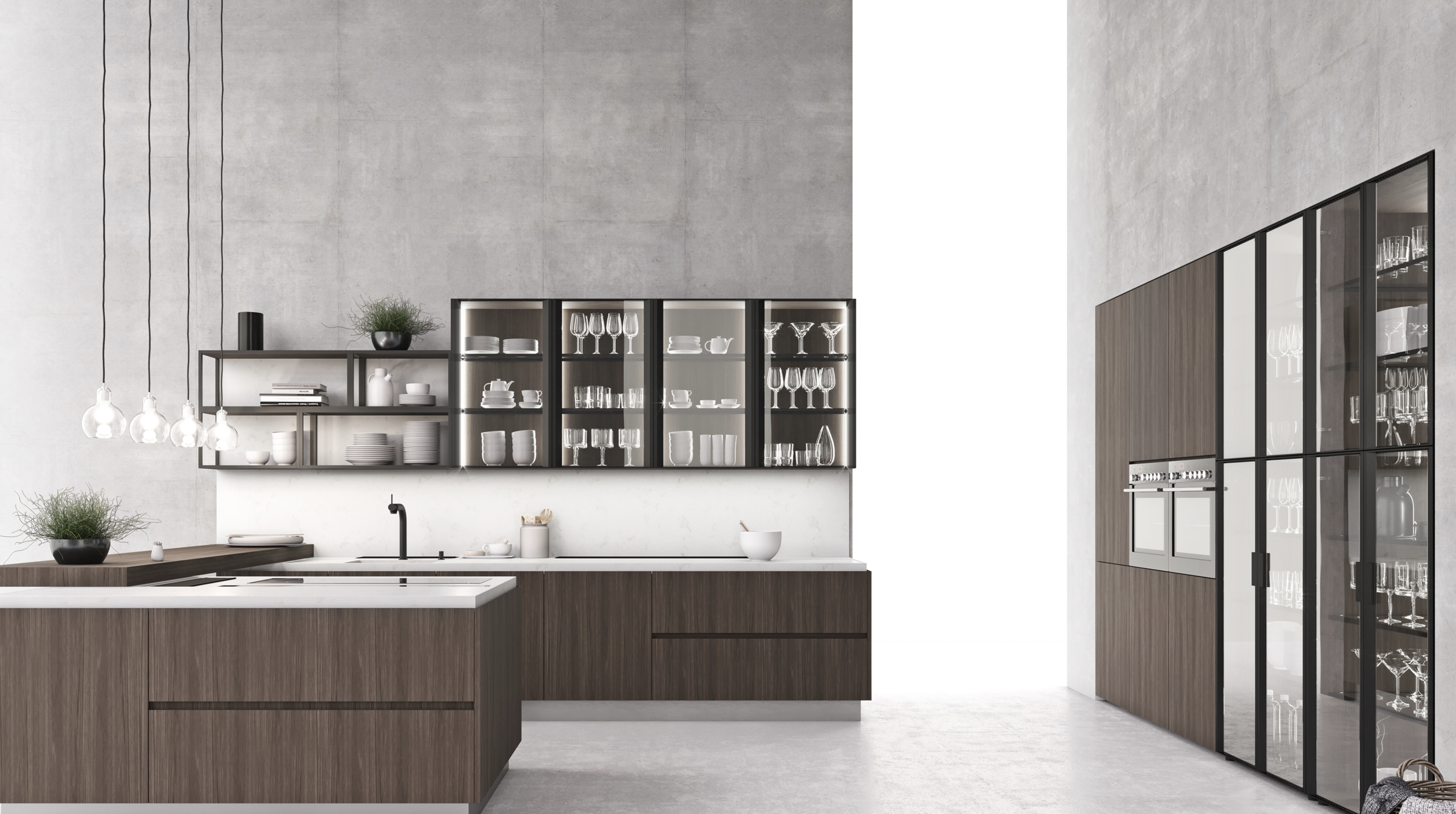 Glass Door Modern Wine Cabinet Stainless Steel Material Moisture Resistant