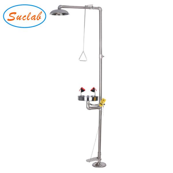 Vertical Portable Lab Emergency Shower , Wall Mounted Eye Shower For Laboratory
