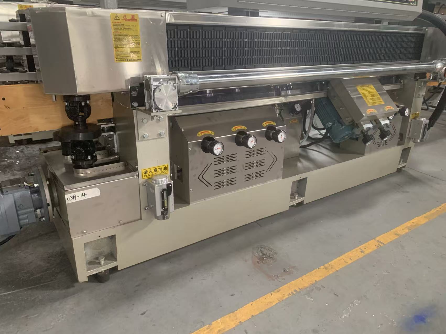 Fully Automatic Glass Straight Edging Machine , Flat Glass Processing Equipment 2800kg