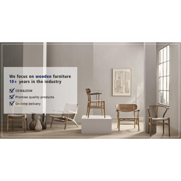 Dining Room and Living Room Contemporary Walnut Colour Wood Armrest Dining Chair with Fabric Leather Seat