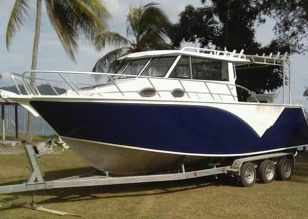 9m 30ft Aluminum Fishing Boats Inshore Cruiser With Enclosed Hardtop Plate Hull Structure