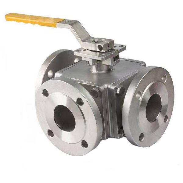 Ручное высокое давление трехстороннее фланцевое шаровое клапаны из нержавеющей стали