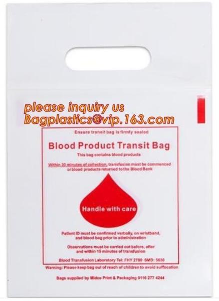 O desperdício autoclávico do Biohazard do sangue ensaca o malote do zíper para o espécime médico