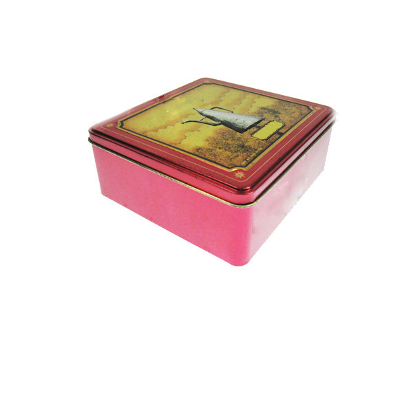 Customized Cookie Square Tin Box Metal Tea Packaging Tin Containers With Lids