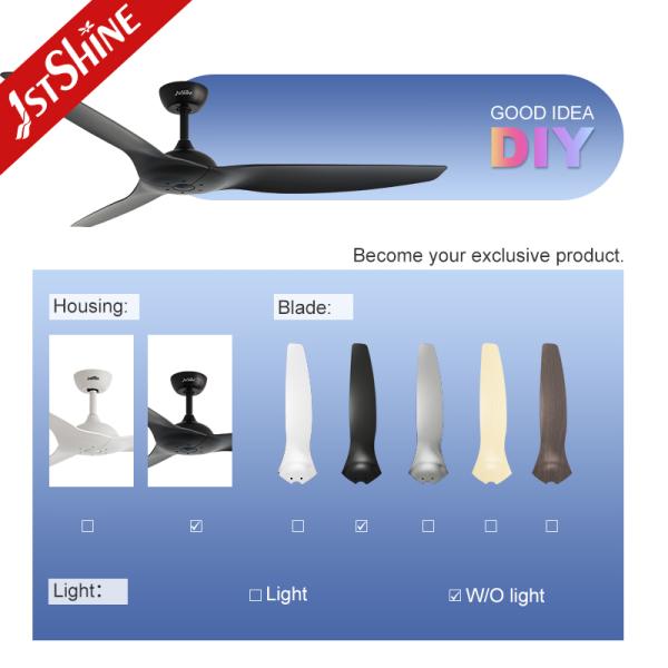 60” Matte Black Smart Ceiling Fan Sleek Design Quiet Power Smart Control