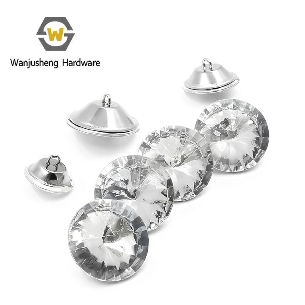 Sofa Cushioned Backrest Decorative Sofa Crystal Buttons Chair Glass Rhinestone Buttons Headboard Sofa Sewing DIY Decorations