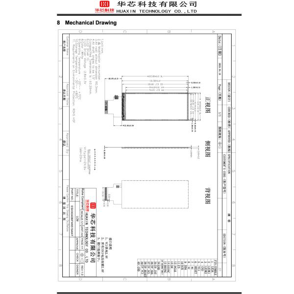 3.99 pulgadas Touch BAR Tft Lcd, 400x96 40 PINS Interfaz RGB, Dirección IC ST7701S