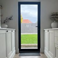 Entry Heavy Duty Aluminium Casement Door Security Double Tempered Glass
