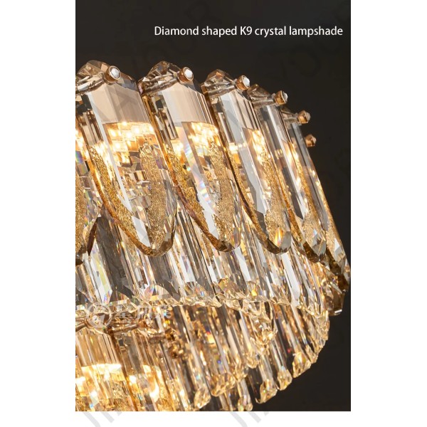 Led Light Bedroom Lamps Ceiling Modern Luxury Crystal Lamp Villa Living Room Pendant Light (WH-CY-270)