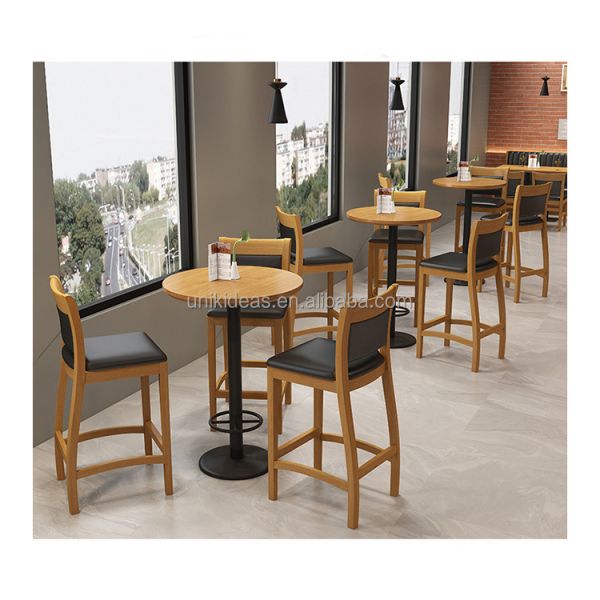 High Quality Factory Furniture Cafe Restaurant Tables and Chairs Custom Wooden Dining Table Booth Seat Sofa for Hotel Bar