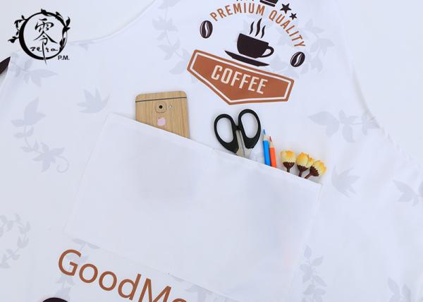 Bib Canvas Houseware Items Adult Kitchen Aprons Premium Quality Unisex Coffee Cup Pattern With Pockets