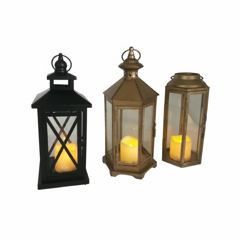 Round Decorative Metal Lantern Matte Finish Elegant Outdoor Indoor Lighting Fixture for Garden Patio and Home Decoration
