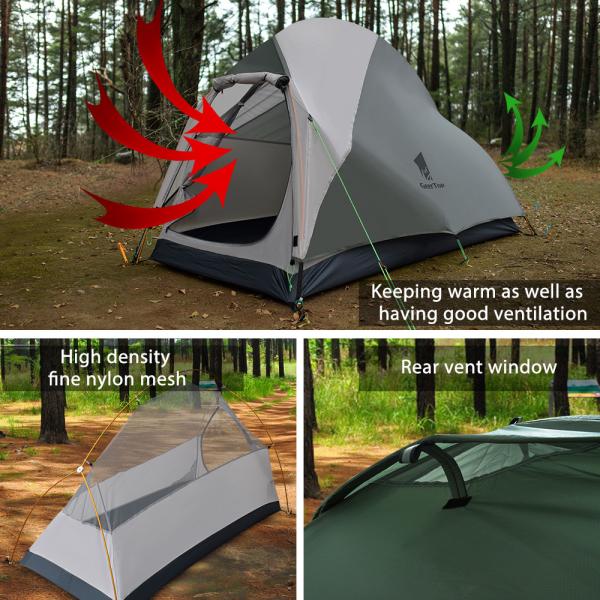 1 Person L205cm Ultralight 1.8kg Pop Up Camping Tent