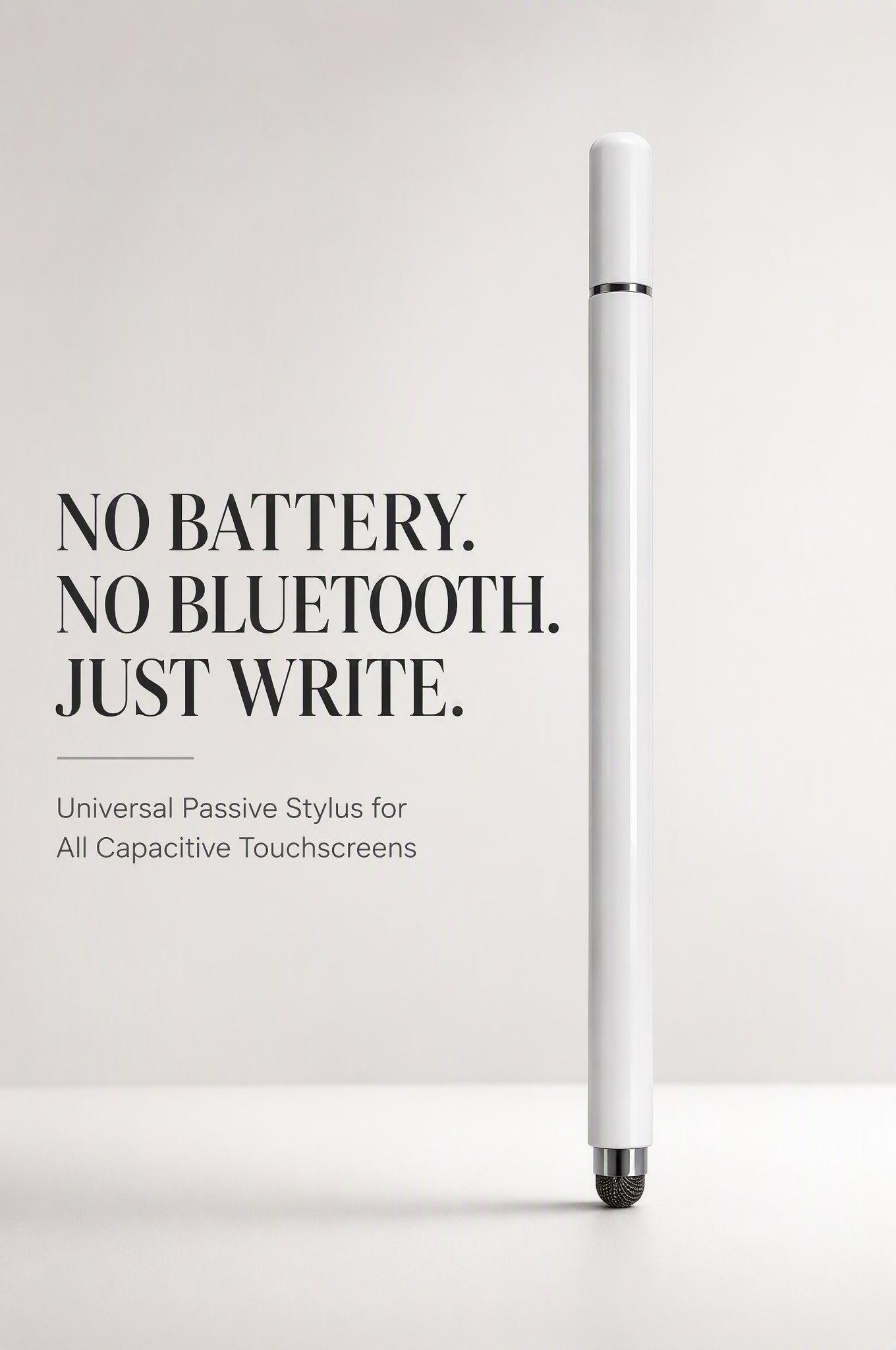 Custom Logo Stylus Pen, OEM 2-in-1 Disc & Mesh Tip Passive Capacitive Pen, Universal iPad iPhone Android Tablets, Factory Direct