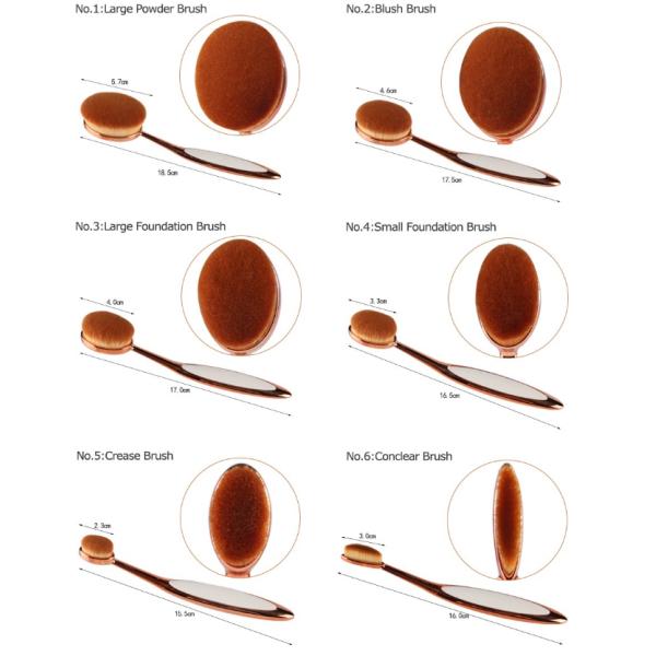 Toothbrush Shaped Full Makeup Brush Set Plastic Handle For Foundation Makeup