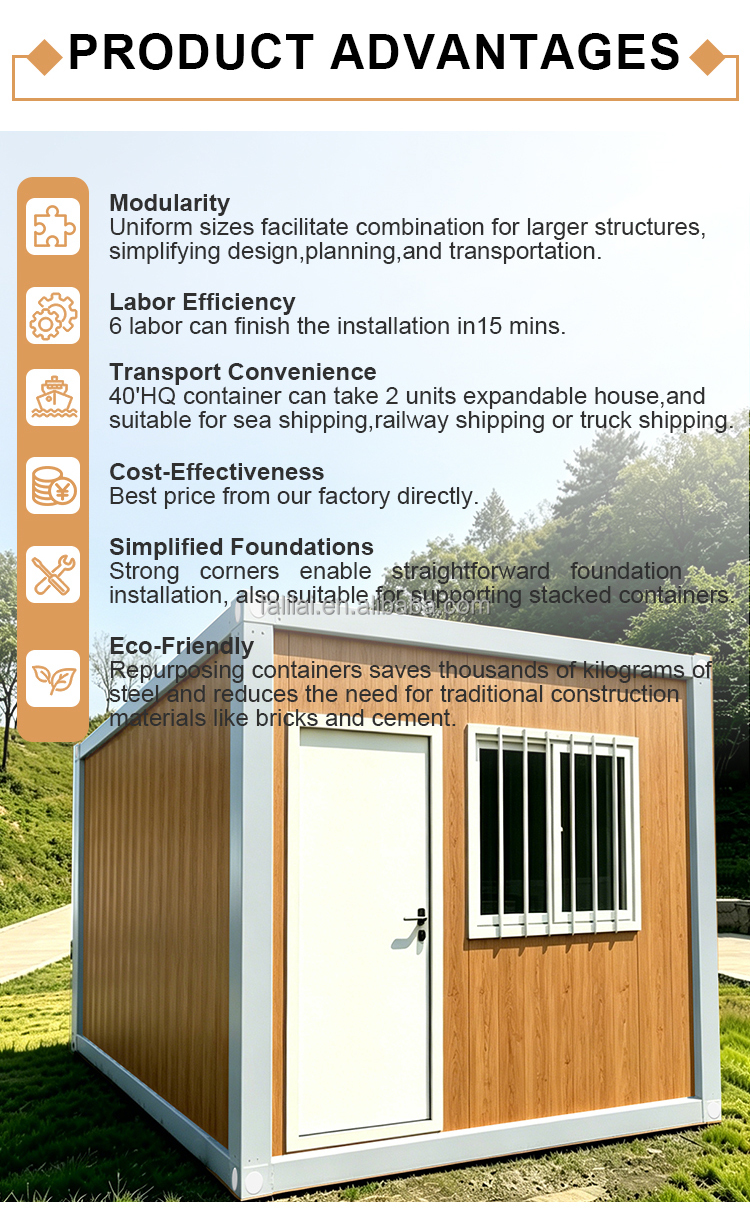 Modular Combined Detachable Container House Two Layer Design Lower Garage Upper Office Prefabricated Flat Pack Building for Site