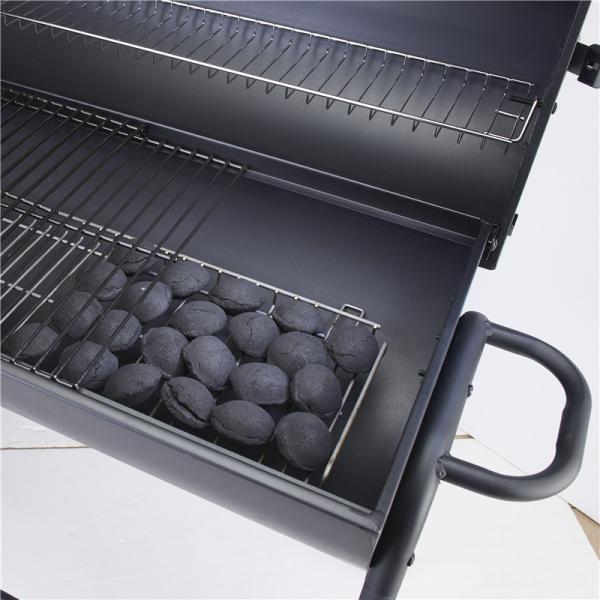 Outdoor Barbecue Trolley Charcoal Smoker BBQ Grill With Powder Coating Surface