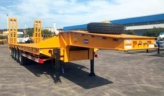 CIMC 4 Axle 100T Excavator Low Bed Truck Trailer