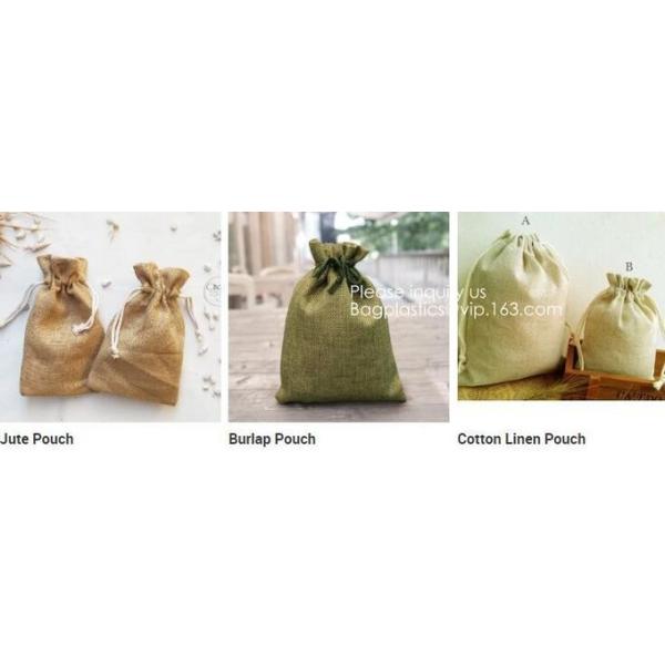 Drawstring Burlap Natrual Jute Sacks Jewelry Candy Pouch Christmas Wedding Party Favor Gift Bags