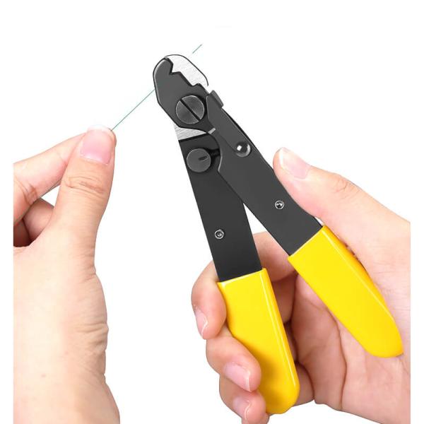 Yellow Handle Single Hole Wire Cutter Fiber Optical Cable Stripper