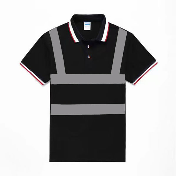 Reflective Safety Hi Vis Polo Shirt OEM breathable quick dry short sleeve work wear reflective tape printed