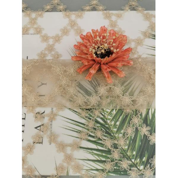 Ткань платья вечера ткани шнурка вышивки Тюль металлическая