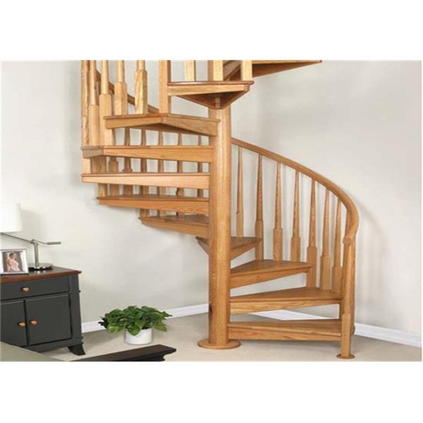 Carbon Steel Tread Custom Spiral Staircase , Outdoor Wood Spiral Staircase