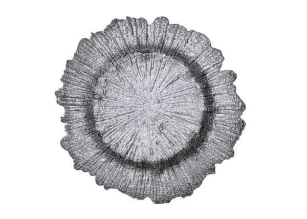 Irregular Edge Flower Electroplated Round Glass Plates 13 Inch