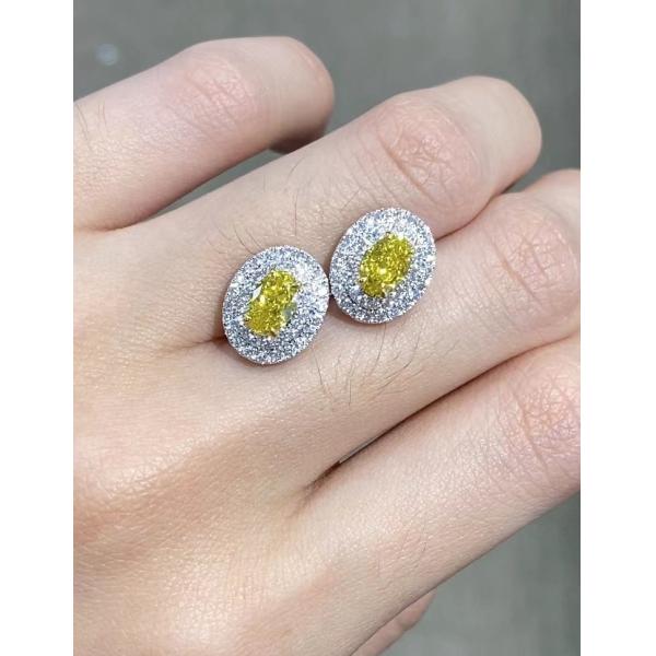 Овальные бриллиантовые резки лаборатории алмазные ювелирные изделия бриллиантовые серьги 0.5ct VS1