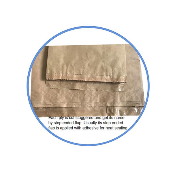 Горячий расплавьте мешки бумажных мешков Multiwall Kraft рта слипчивых бумажных мешков щипка нижних открытые