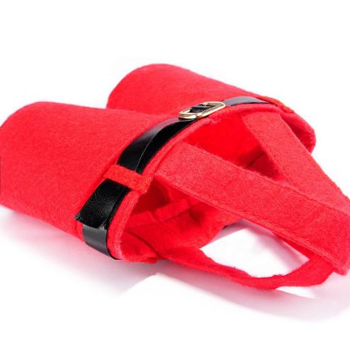 Portable Felt Santa Claus Pants Jumpsuit Wine Bag 39.5*22cm