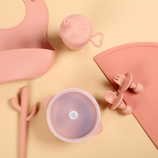 FDA Approved 100% Silicone Weaning Set , Microwave Safe Baby Feeding Sets
