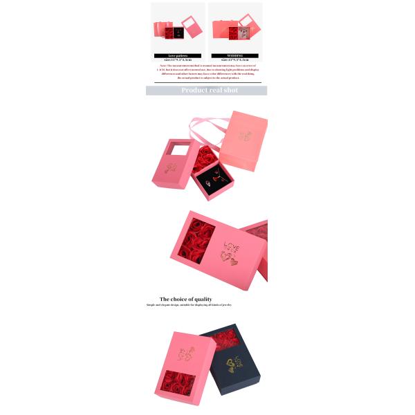 Boîte à bijoux en carton Hanhong Rose Sabon Fleur Emballage cadeau avec sac à main