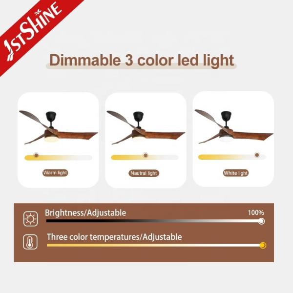 110-240V/50Hz-60Hz LED ventilador de teto com controle remoto e lâminas de madeira por 1stshine