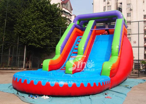 Corrediça de água inflável vermelha da casa do salto da categoria comercial para residencial