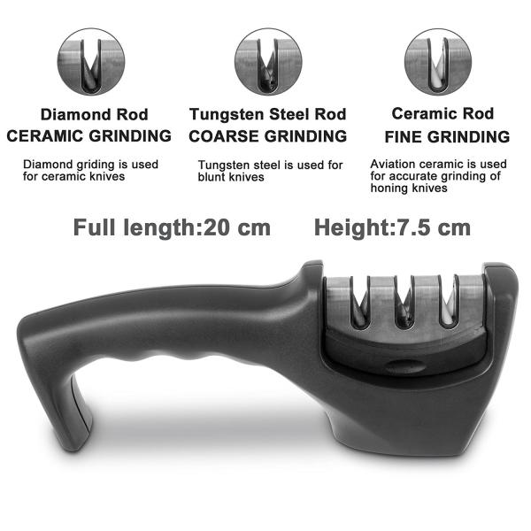 Patented Durable Kitchen Knife Sharpener , Chef Knife Sharpening 184g 205 * 50 * 70mm