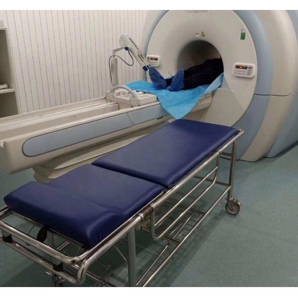 Manual MRI Stretcher Non Magnetic Stainless Steel Backrest Adjustable Hospital Tranfer