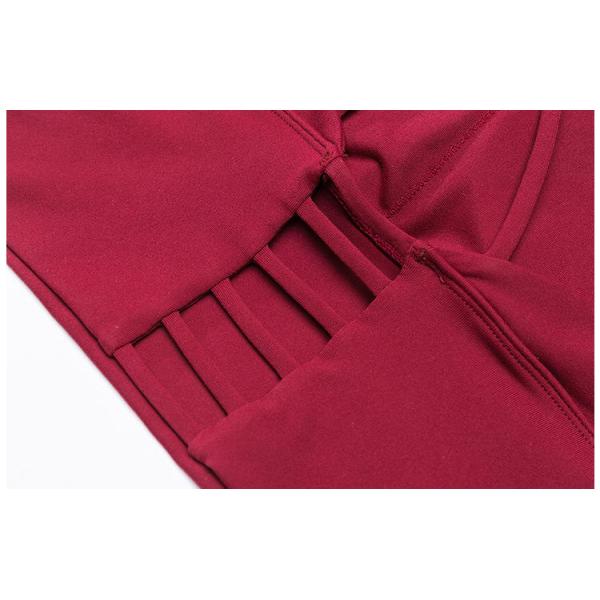 Solid Color Fine Shoulder Strap Sports Bra Cross Back Sports Underwear