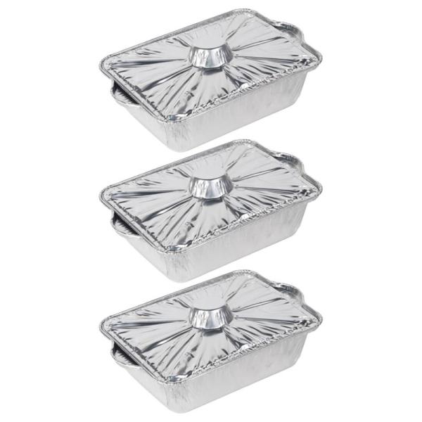 3-Pack Disposable Aluminum Barbecue Containers for Grilling and Baking Food Foil Pot